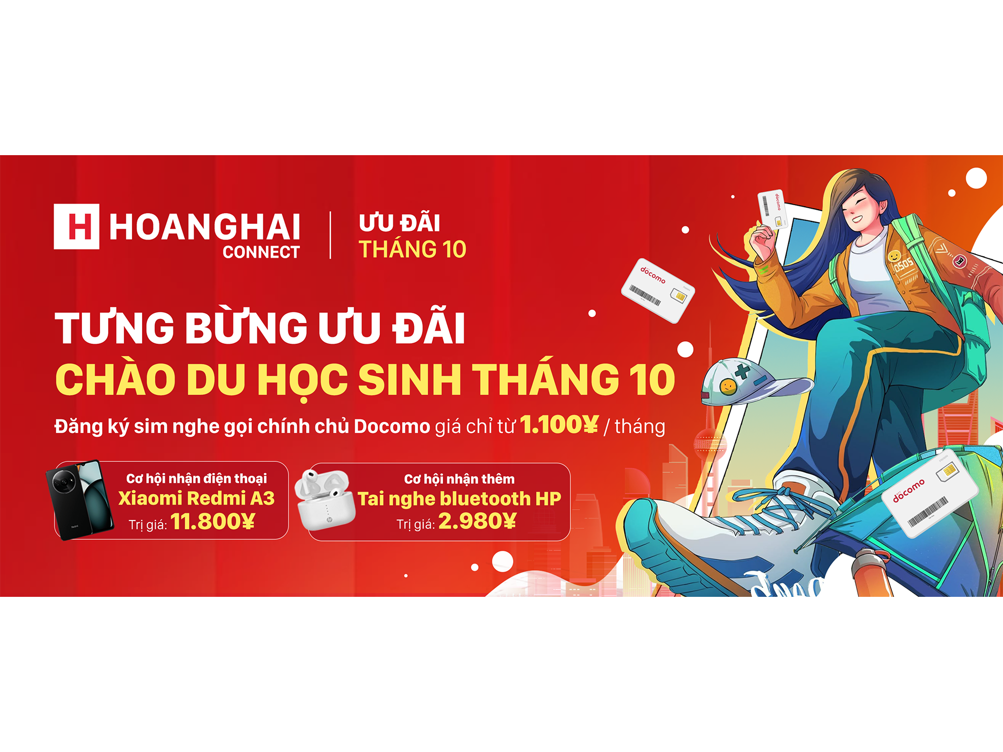 ƯU ĐÃI ĐỘC QUYỀN ĐĂNG KÝ SIM NGHE GỌI DOCOMO CHÍNH CHỦ TẠI HOÀNG HẢI