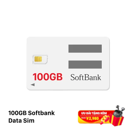 Softbank 100GB ဒေတာဆင်းကတ်၊ အခကြေးငွေ 2980¥ - အခမဲ့ ကြိုးမဲ့နားကြပ်