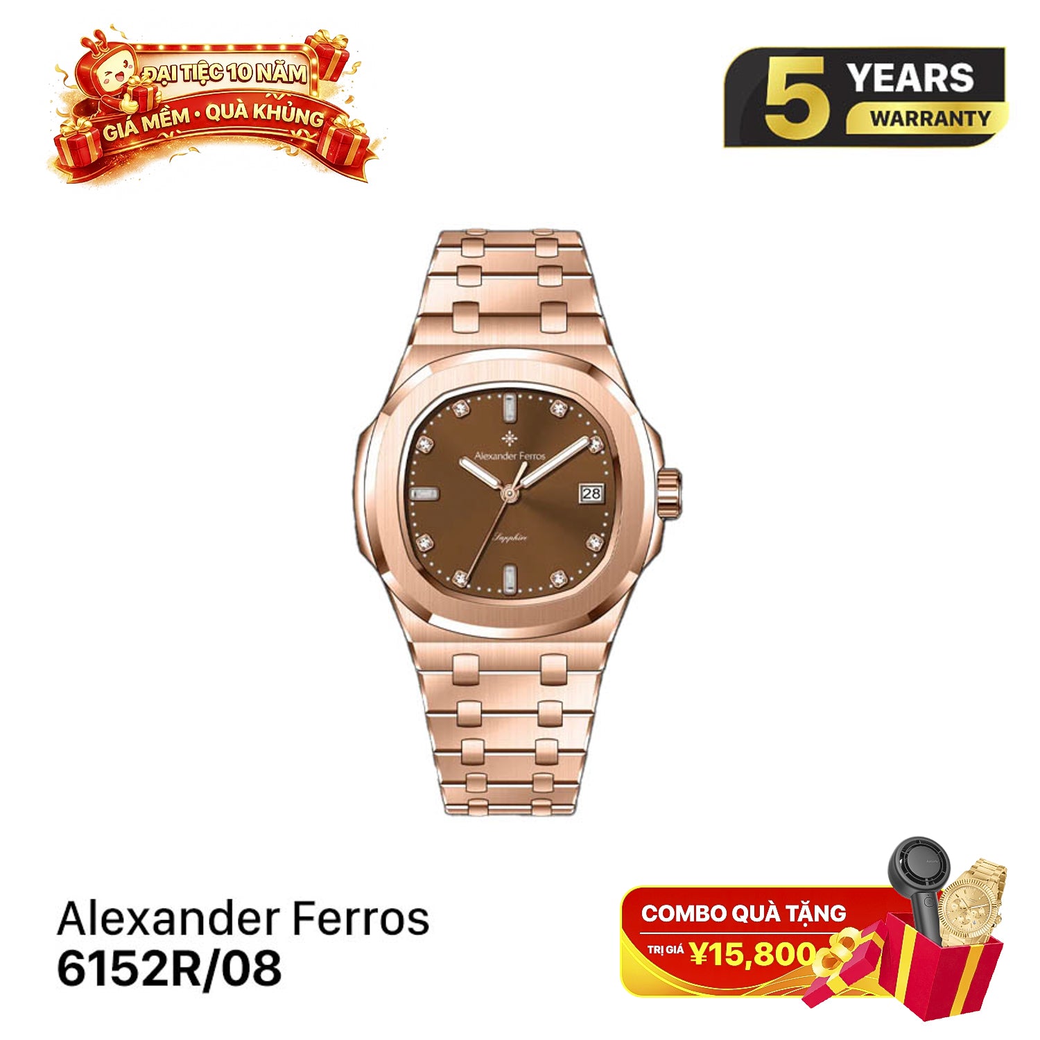 Alexander Ferros Nautilus 6152R အမျိုးသမီး ကွာ့ဇ်နာရီ