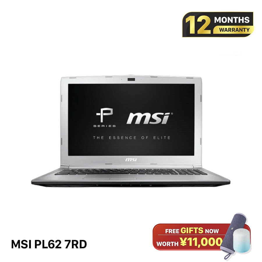MSI PL62 7RD 15.6" I7 - 7500U/ RAM 8GB/ SSD 512GB VGA GTX 1050 BPTN အသစ်ကဲ့သို့ (ကင်မရာမပါ) 