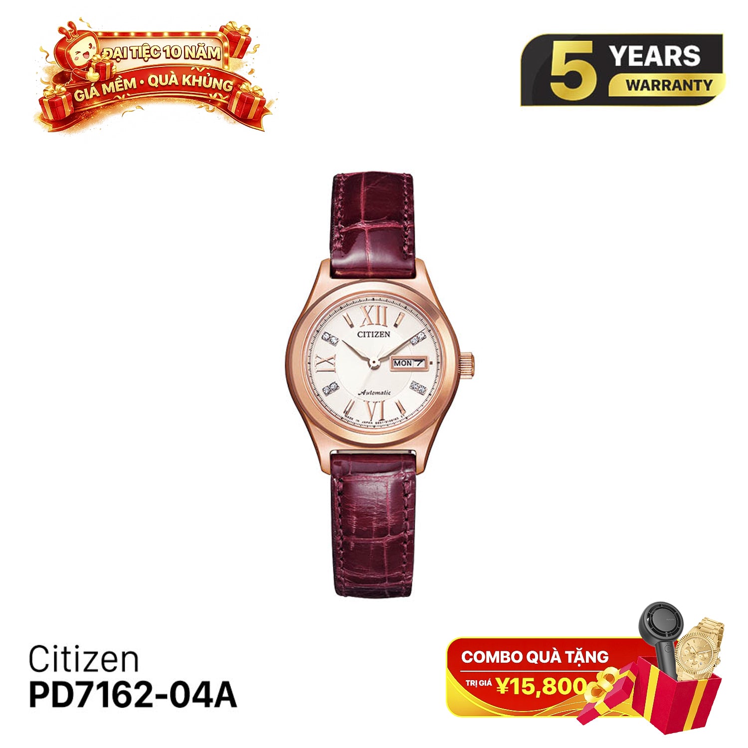 Citizen PD7162-04A အမျိုးသမီးစက်ပိုင်းဆိုင်ရာနာရီ
