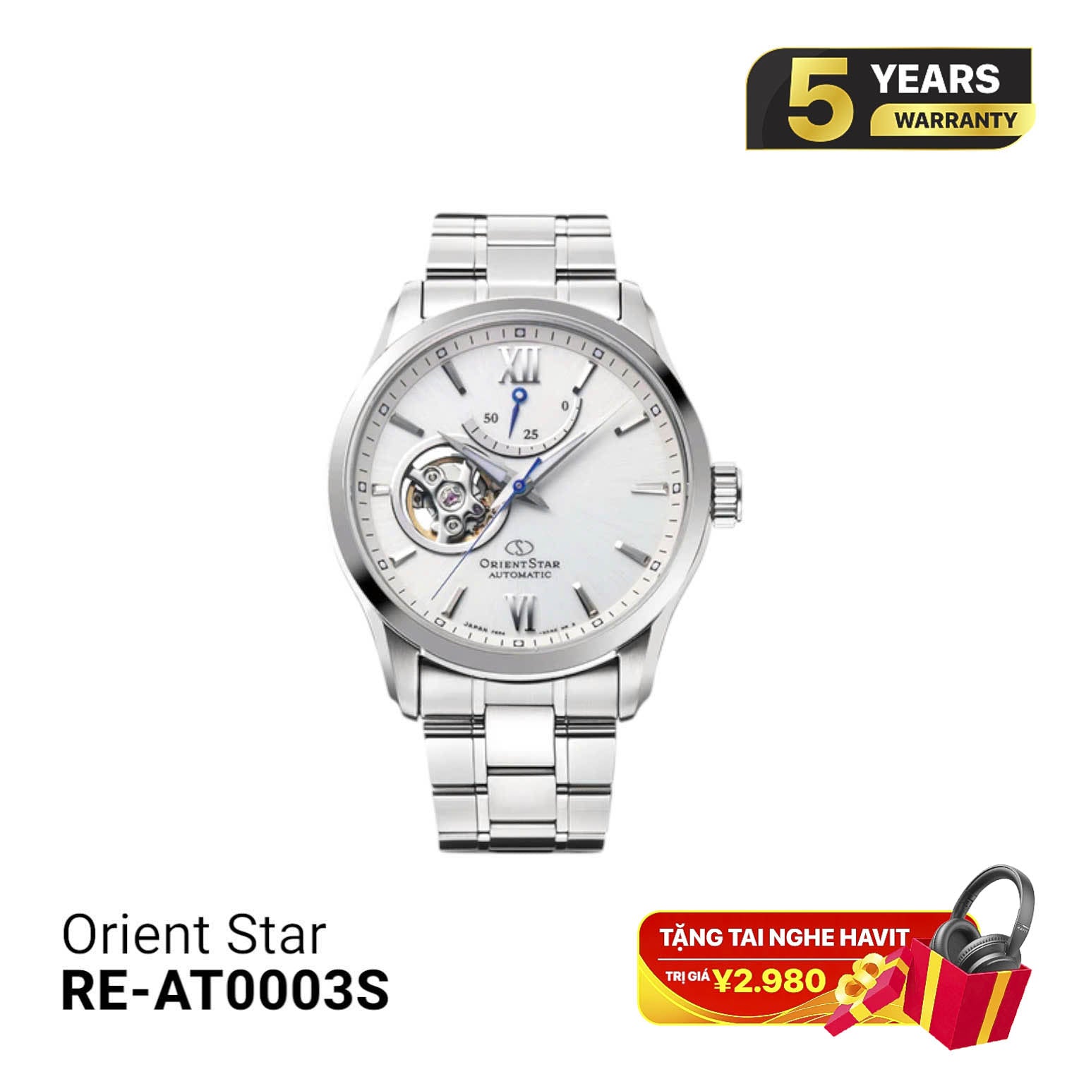Orient Star Open Heart RE-AT0003S00Z စက်ပိုင်းဆိုင်ရာ နာရီ (နိုင်ငံတကာဗားရှင်း)