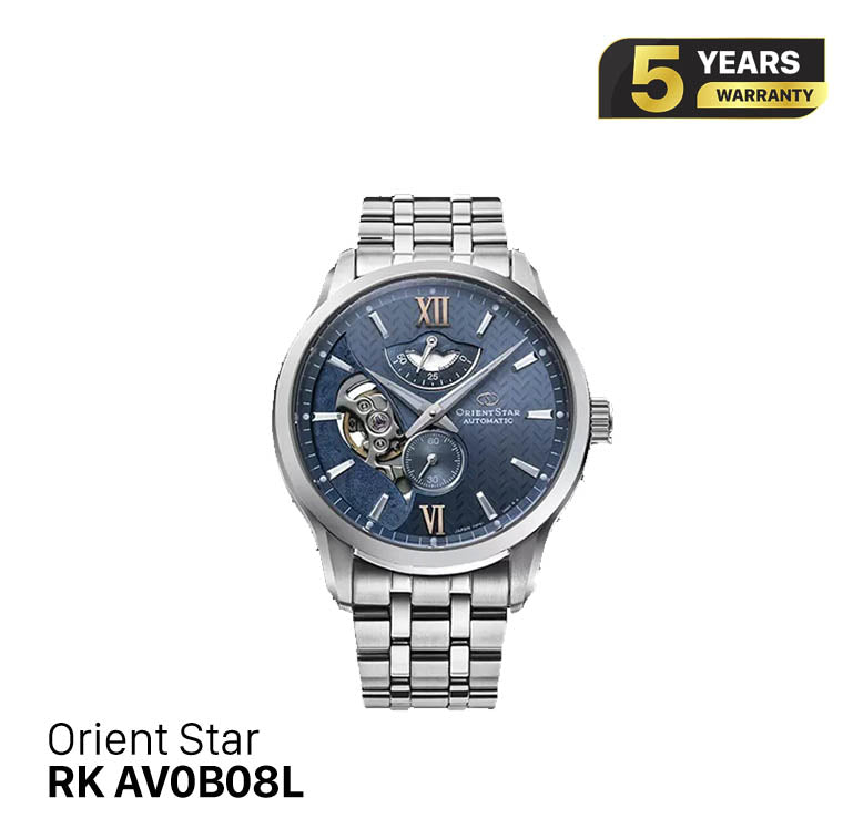 Orient Star Layered Skeleton စက်ပိုင်းဆိုင်ရာ နာရီ RK-AV0B08L (ပြည်တွင်းဈေးကွက် ဗားရှင်း)