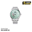 Orient Star Layered Skeleton RK-AV0B12E စက်ပိုင်းဆိုင်ရာနာရီ - အကန့်အသတ်ဖြင့်ထုတ်ဝေမှု (၄၀၀ ခု)