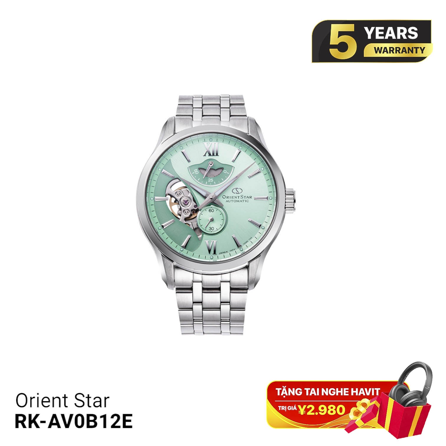 Orient Star Layered Skeleton RK-AV0B12E စက်ပိုင်းဆိုင်ရာနာရီ - အကန့်အသတ်ဖြင့်ထုတ်ဝေမှု (၄၀၀ ခု)