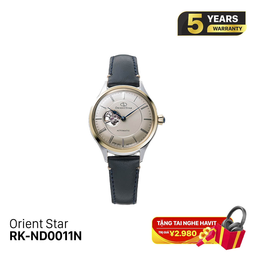 Orient Star Semi-Skeleton RK-ND0011N အမျိုးသမီးစက်ပိုင်းဆိုင်ရာနာရီ (ပြည်တွင်းဗားရှင်း)