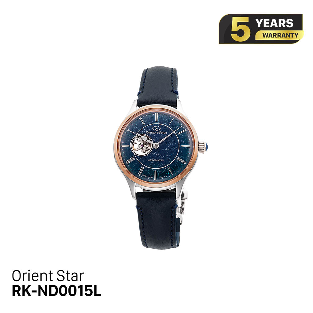 Orient Star Classic Semi-Skeleton RK-ND0015L အမျိုးသမီးစက်ပိုင်းဆိုင်ရာနာရီ (ပြည်တွင်းဈေးကွက်ဗားရှင်း)