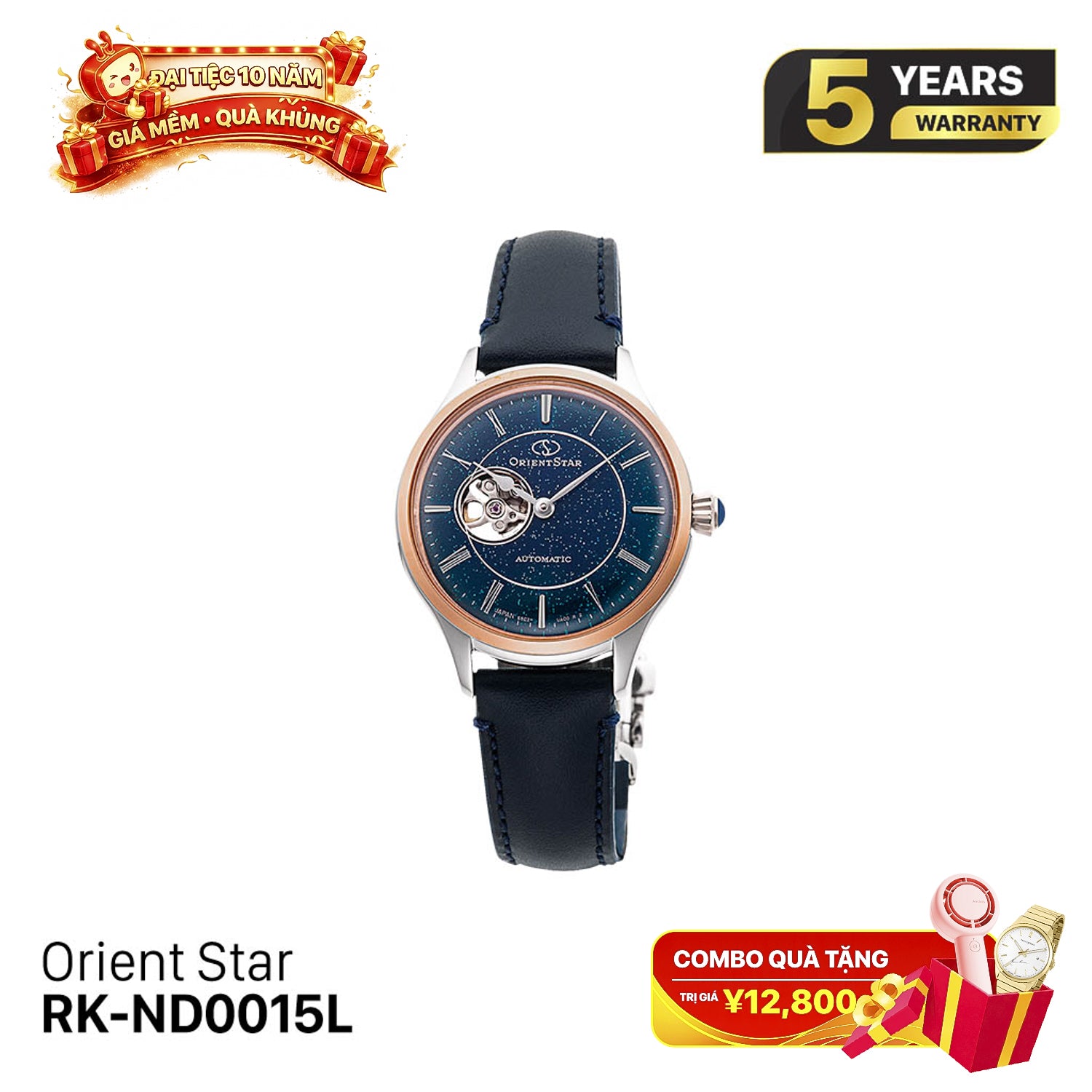 Orient Star Classic Semi-Skeleton RK-ND0015L အမျိုးသမီးစက်ပိုင်းဆိုင်ရာနာရီ (ပြည်တွင်းဈေးကွက်ဗားရှင်း)