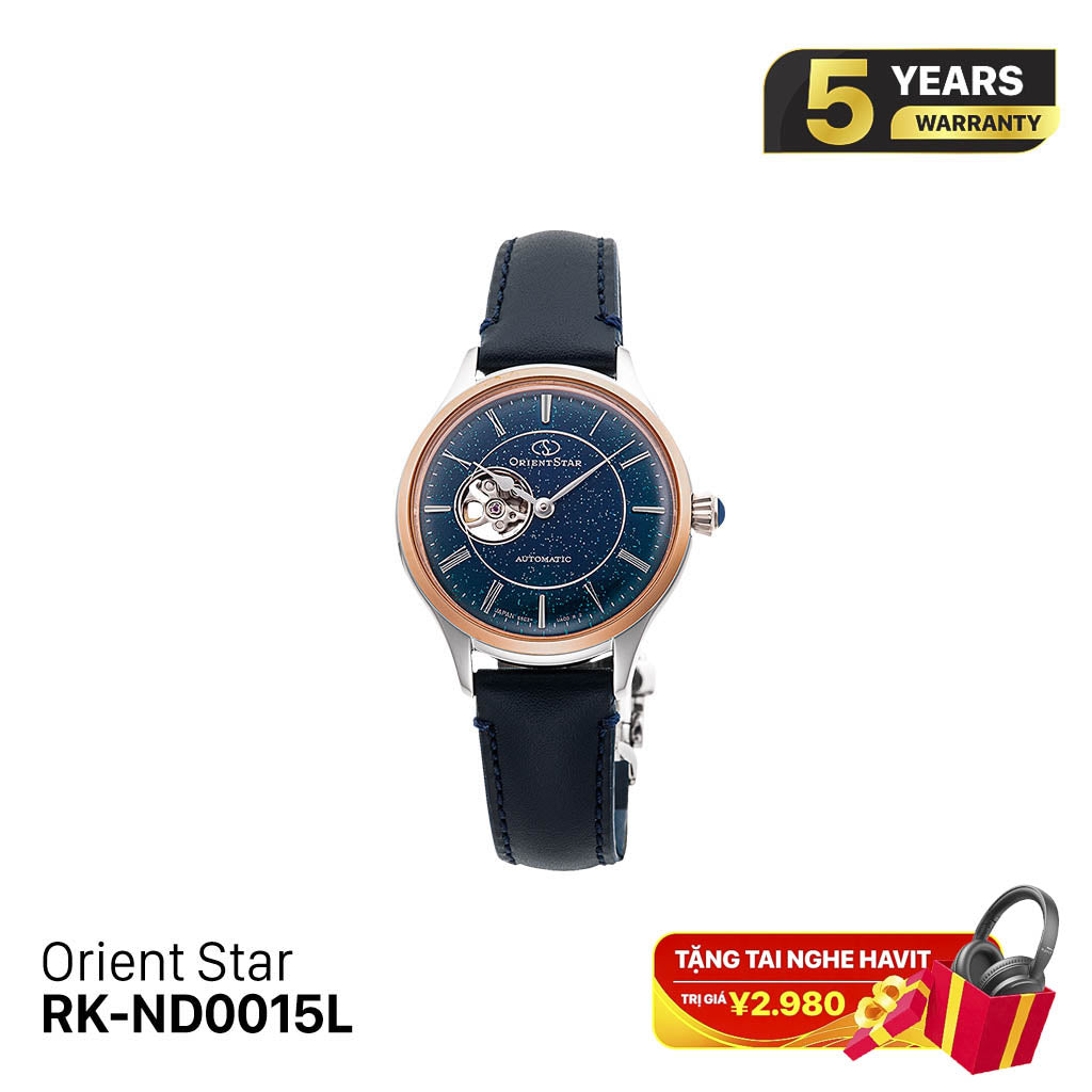 Orient Star Classic Semi-Skeleton RK-ND0015L အမျိုးသမီးစက်ပိုင်းဆိုင်ရာနာရီ (ပြည်တွင်းဈေးကွက်ဗားရှင်း)