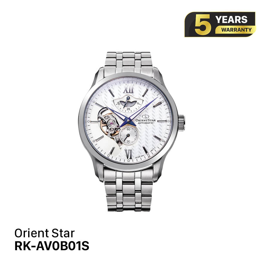 Orient Star Layered Skeleton စက်ပိုင်းဆိုင်ရာ နာရီ RK-AV0B01S (ပြည်တွင်းဈေးကွက် ဗားရှင်း)