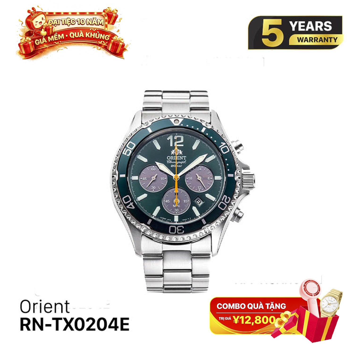Orient Mako RN-TX0204E နေရောင်ခြည်စွမ်းအင်သုံး နာရီ