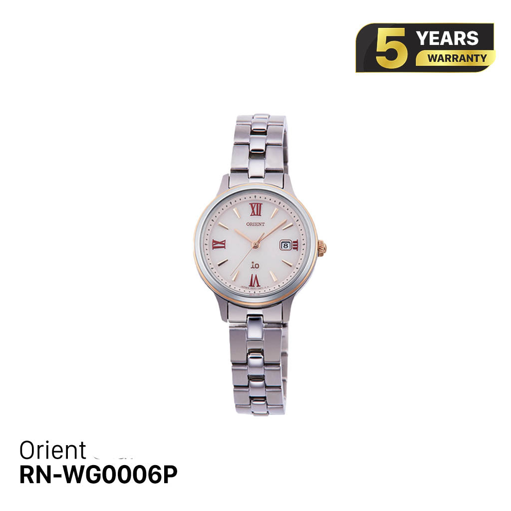 Orient iO Natural & Plain RN-WG0006P အမျိုးသမီးသုံး နေရောင်ခြည်စွမ်းအင်သုံး နာရီ