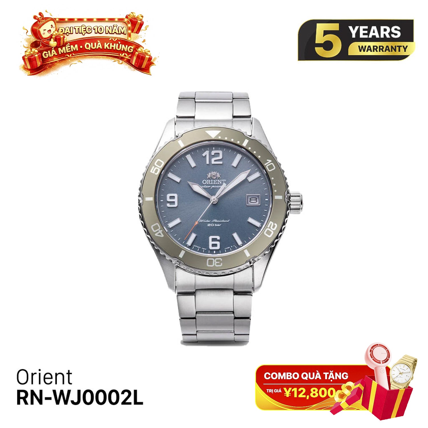 Orient Mako 40 RN-WJ0002L နေရောင်ခြည်စွမ်းအင်သုံး နာရီ