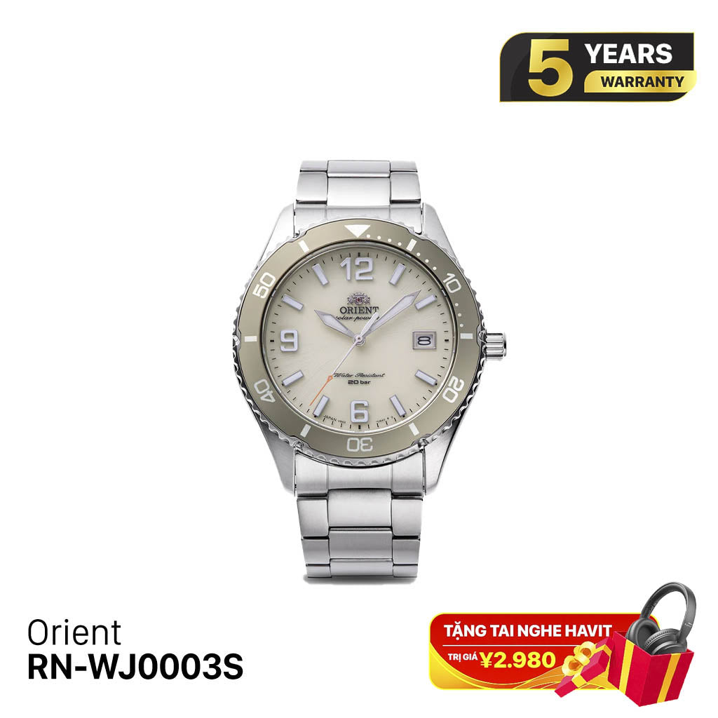 Orient Mako 40 RN-WJ0003S နေရောင်ခြည်စွမ်းအင်သုံး နာရီ - မှာယူမှုများ လက်ခံပါသည်