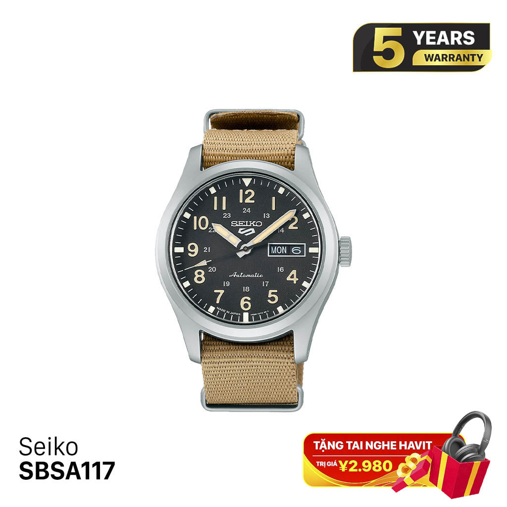 Seiko 5 Field series SBSA117 စက်ပိုင်းဆိုင်ရာနာရီ - မှာယူမှုများလက်ခံပါသည်