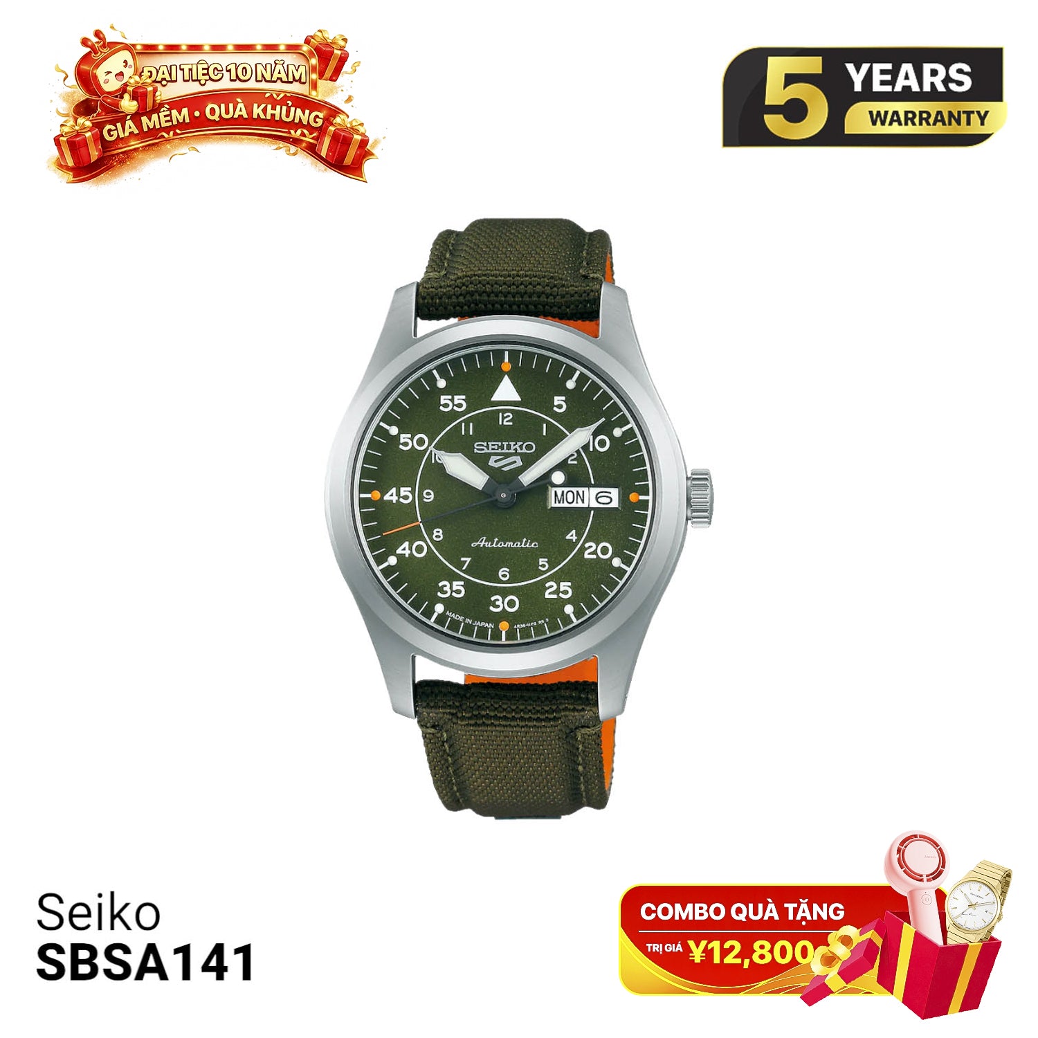 Seiko 5 Field စီးရီး SBSA141 စက်ပိုင်းဆိုင်ရာနာရီ