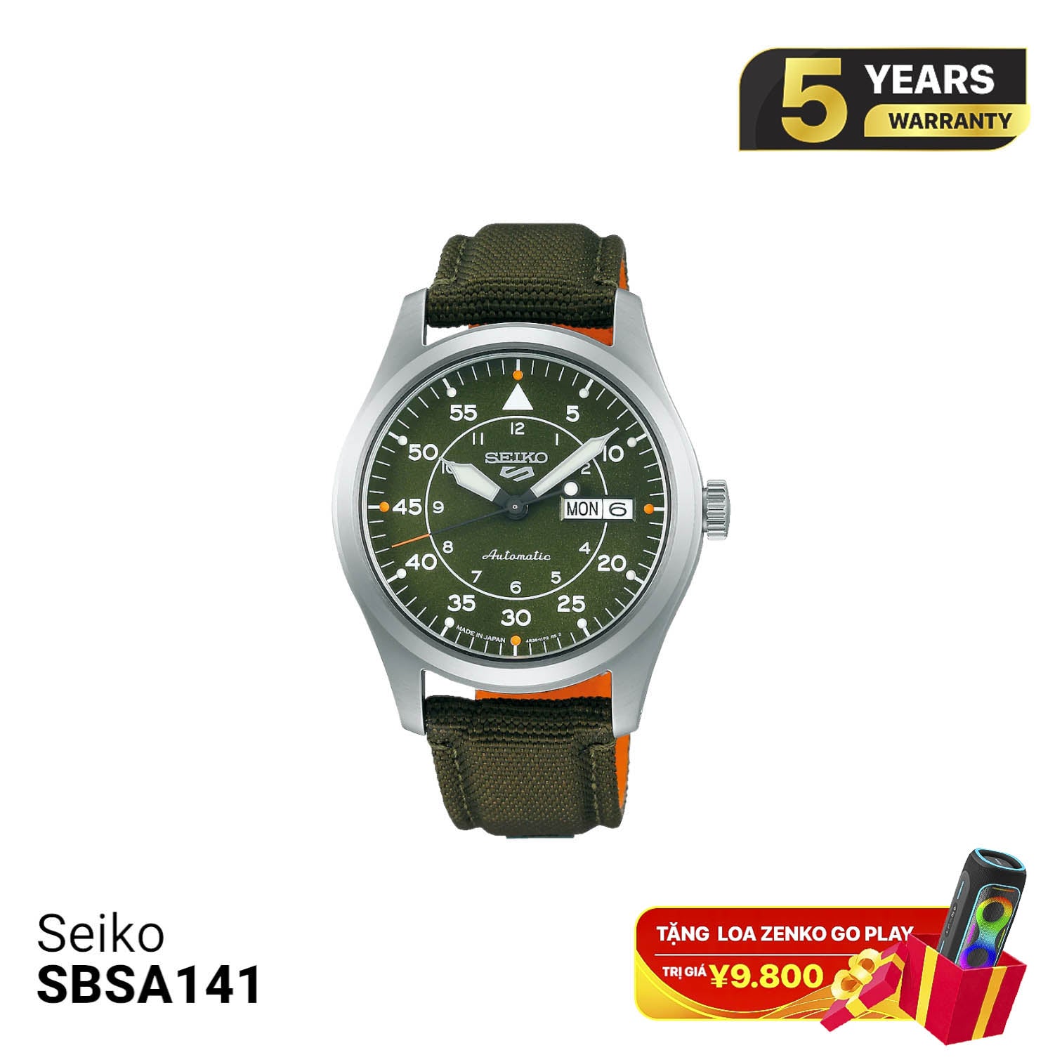 Seiko 5 Field စီးရီး SBSA141 စက်ပိုင်းဆိုင်ရာနာရီ