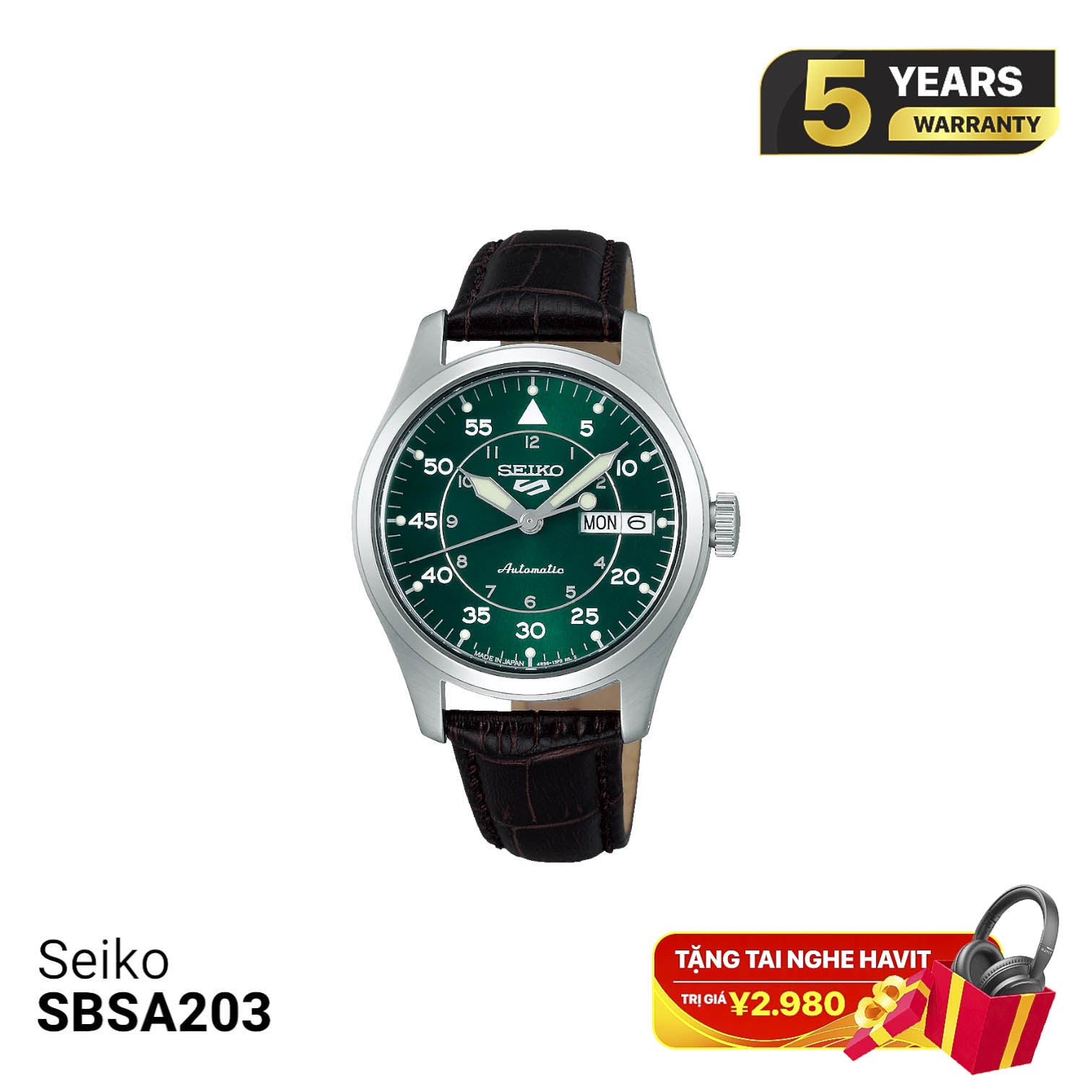 Seiko 5 Field series SBSA203 စက်ပိုင်းဆိုင်ရာနာရီ - မှာယူမှုများလက်ခံနေပါသည်။