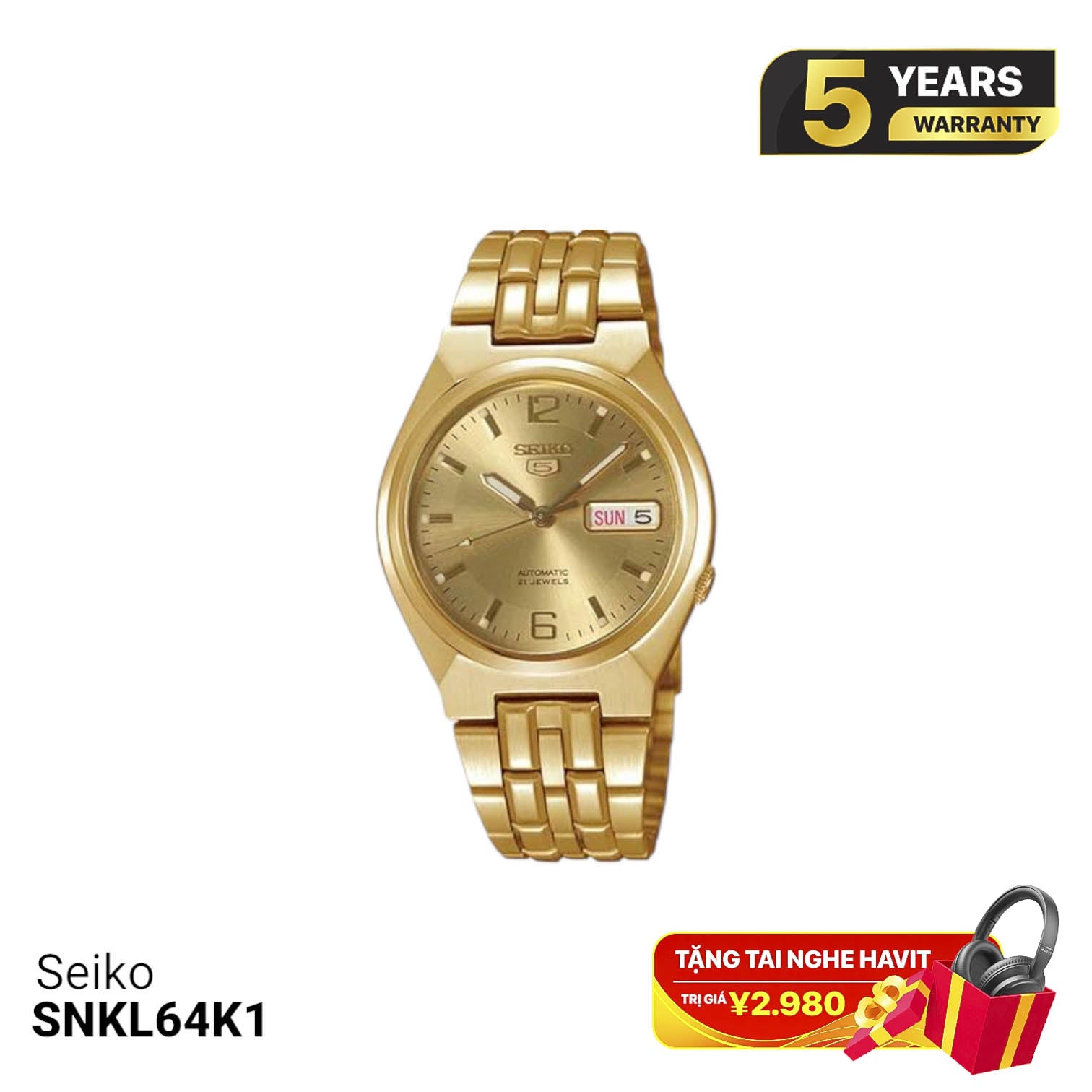 Seiko 5 SNKL64K1 စက်ပိုင်းဆိုင်ရာနာရီ