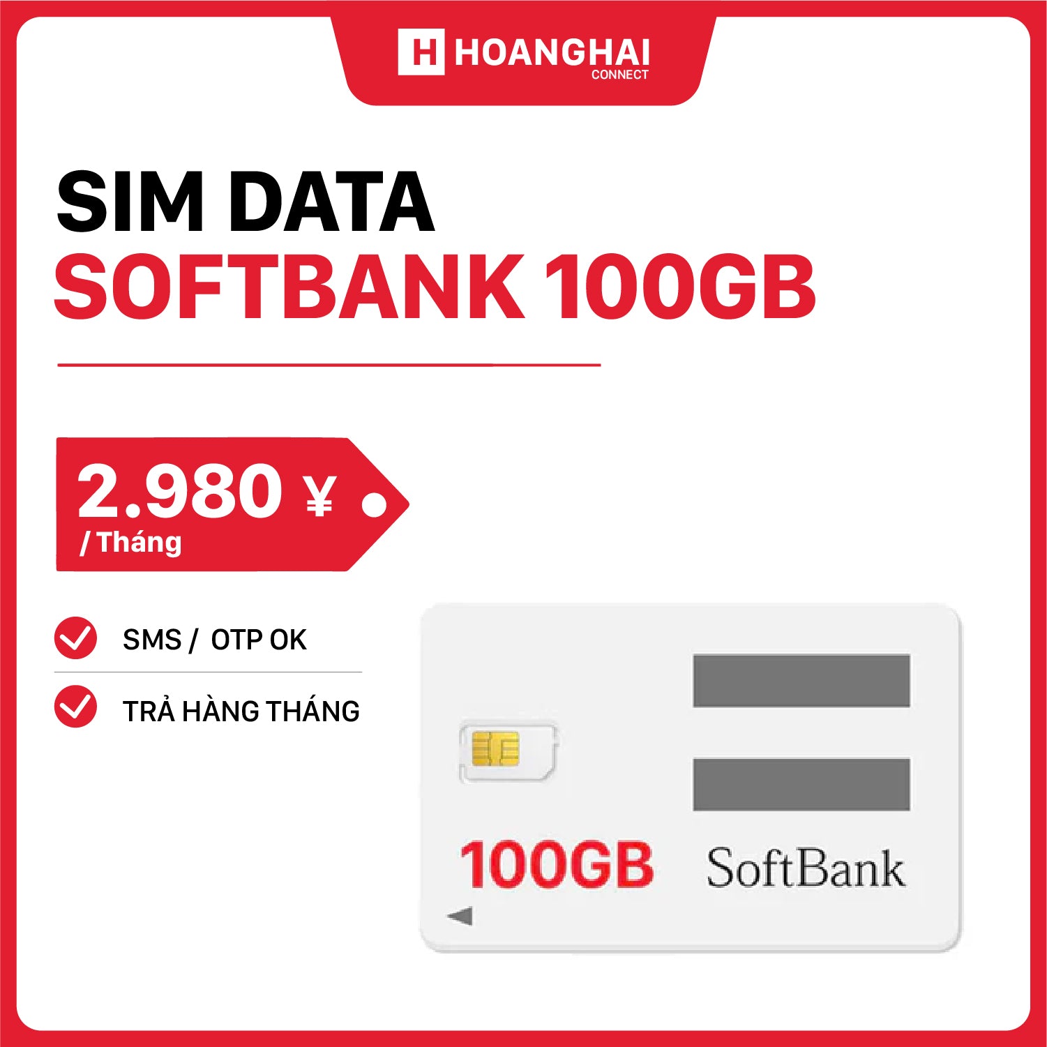 Softbank 100GB ဒေတာဆင်းကတ်၊ အခကြေးငွေ 2980¥ - အခမဲ့ ကြိုးမဲ့နားကြပ်
