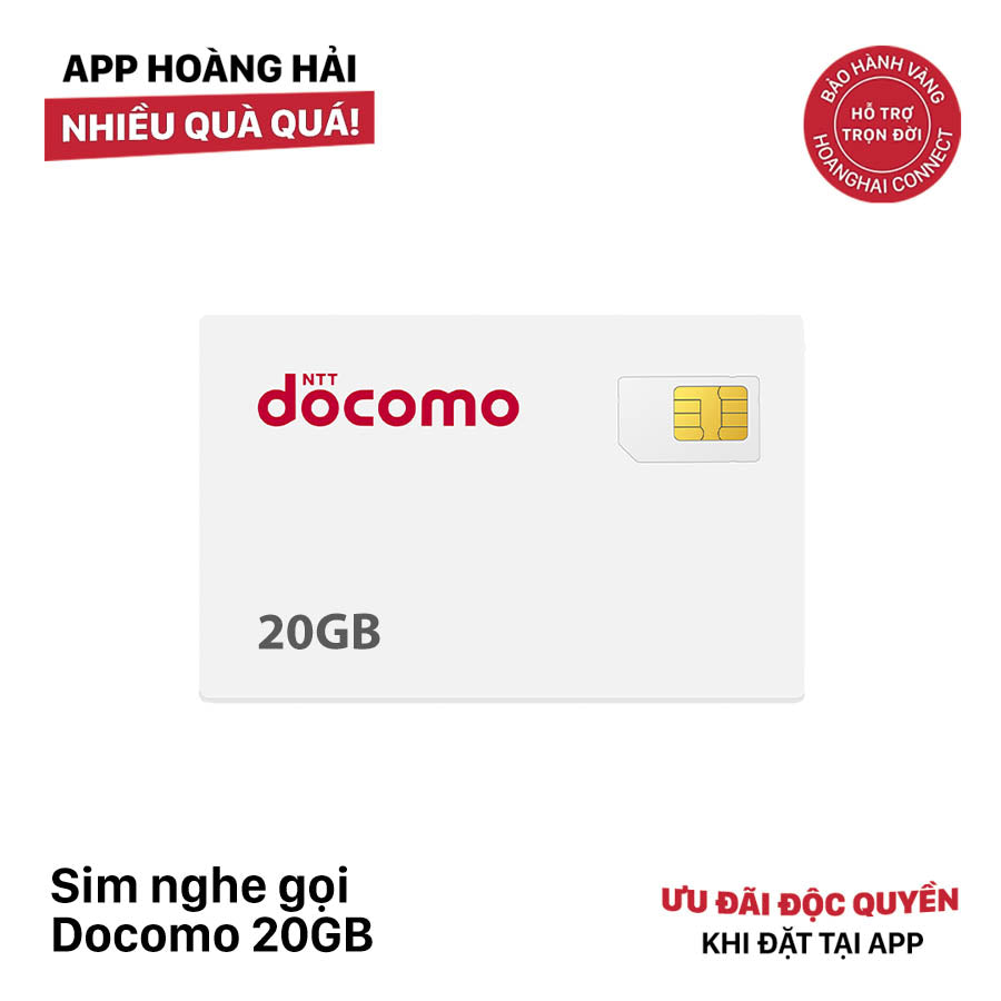 Docomo 20GB Calling Sim I 7 လ (06/2026)
