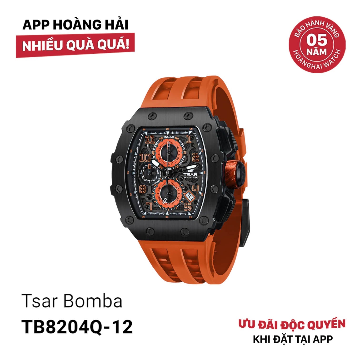 Đồng hồ pin Tsar Bomba Stainless Steel TB8204Q