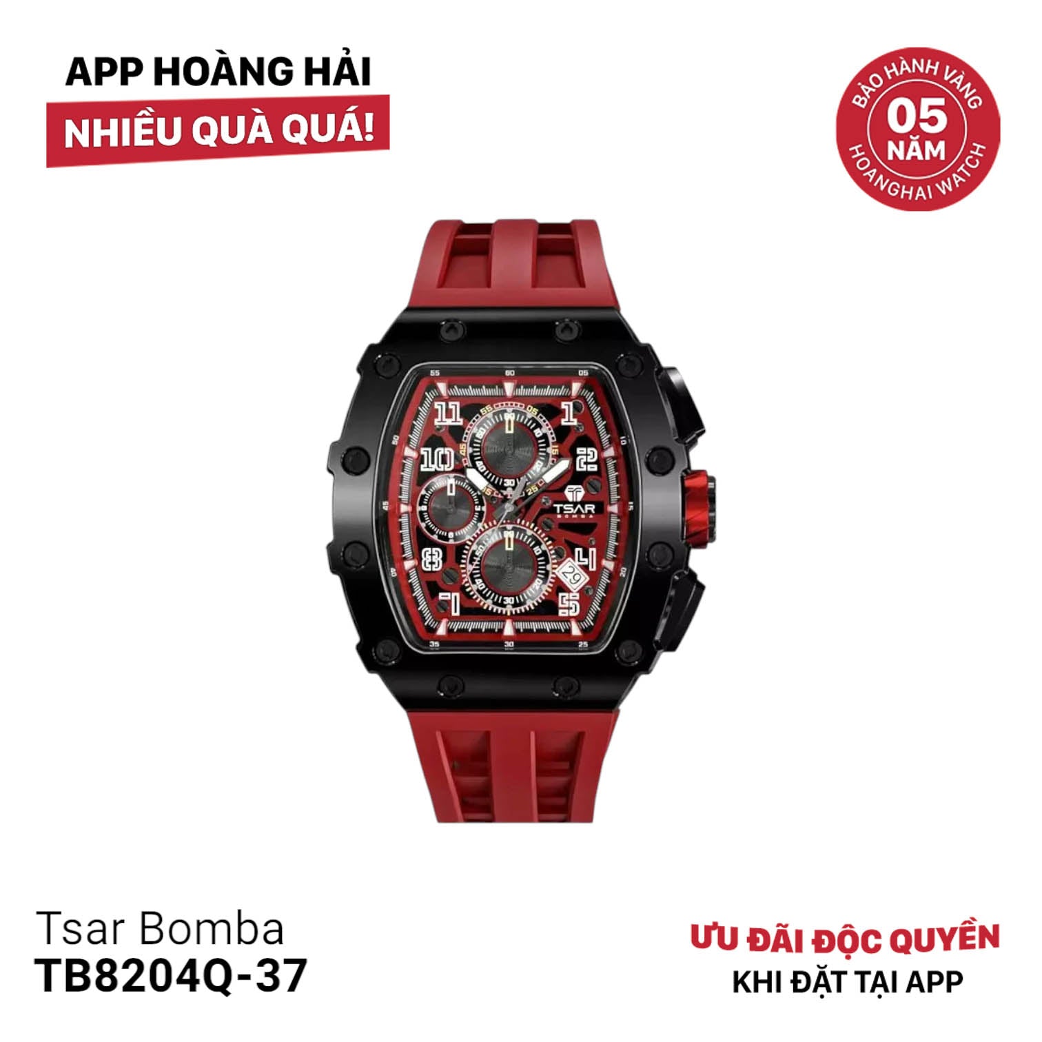 Đồng hồ pin Tsar Bomba Stainless Steel TB8204Q