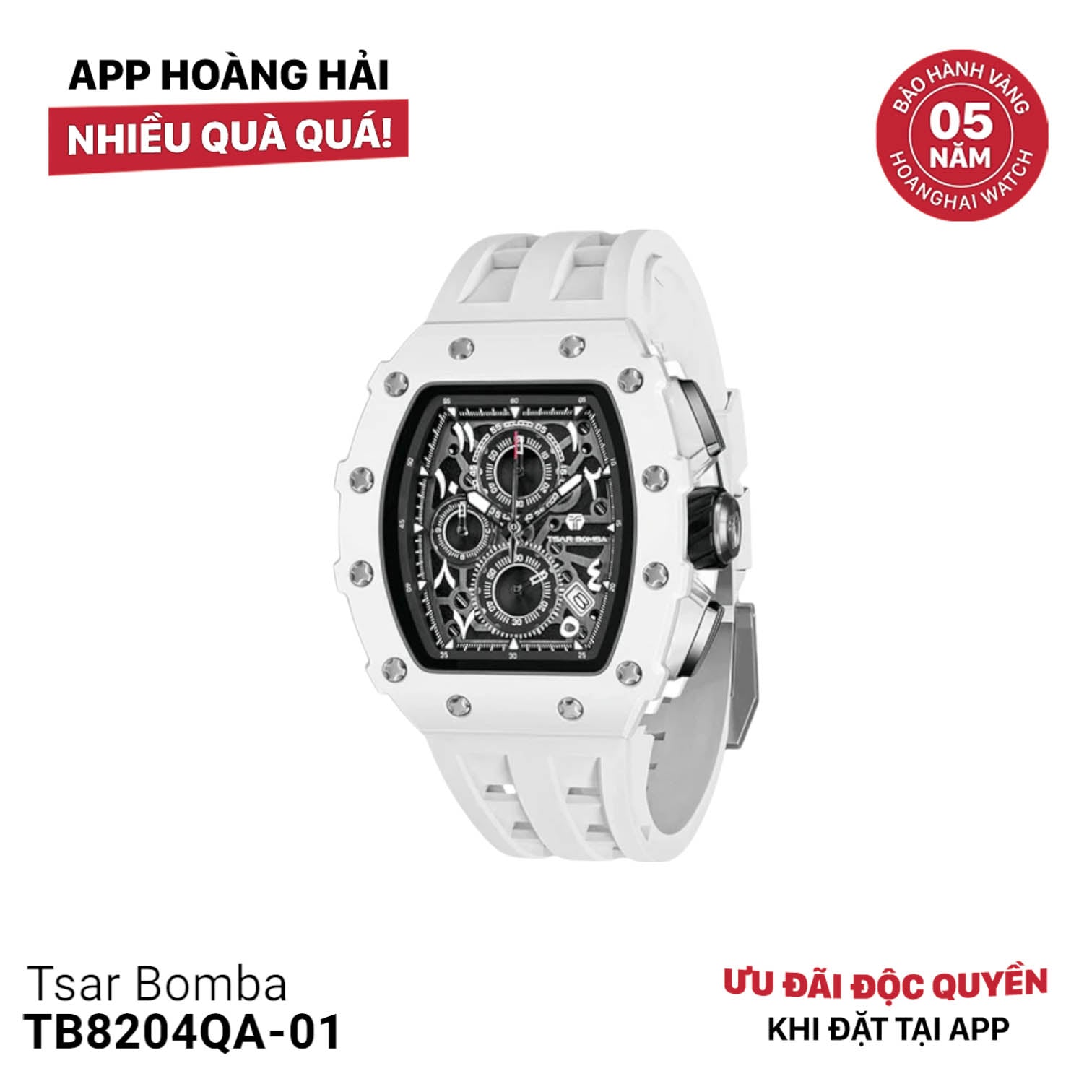 Đồng hồ pin Tsar Bomba Ceramic TB8204QA