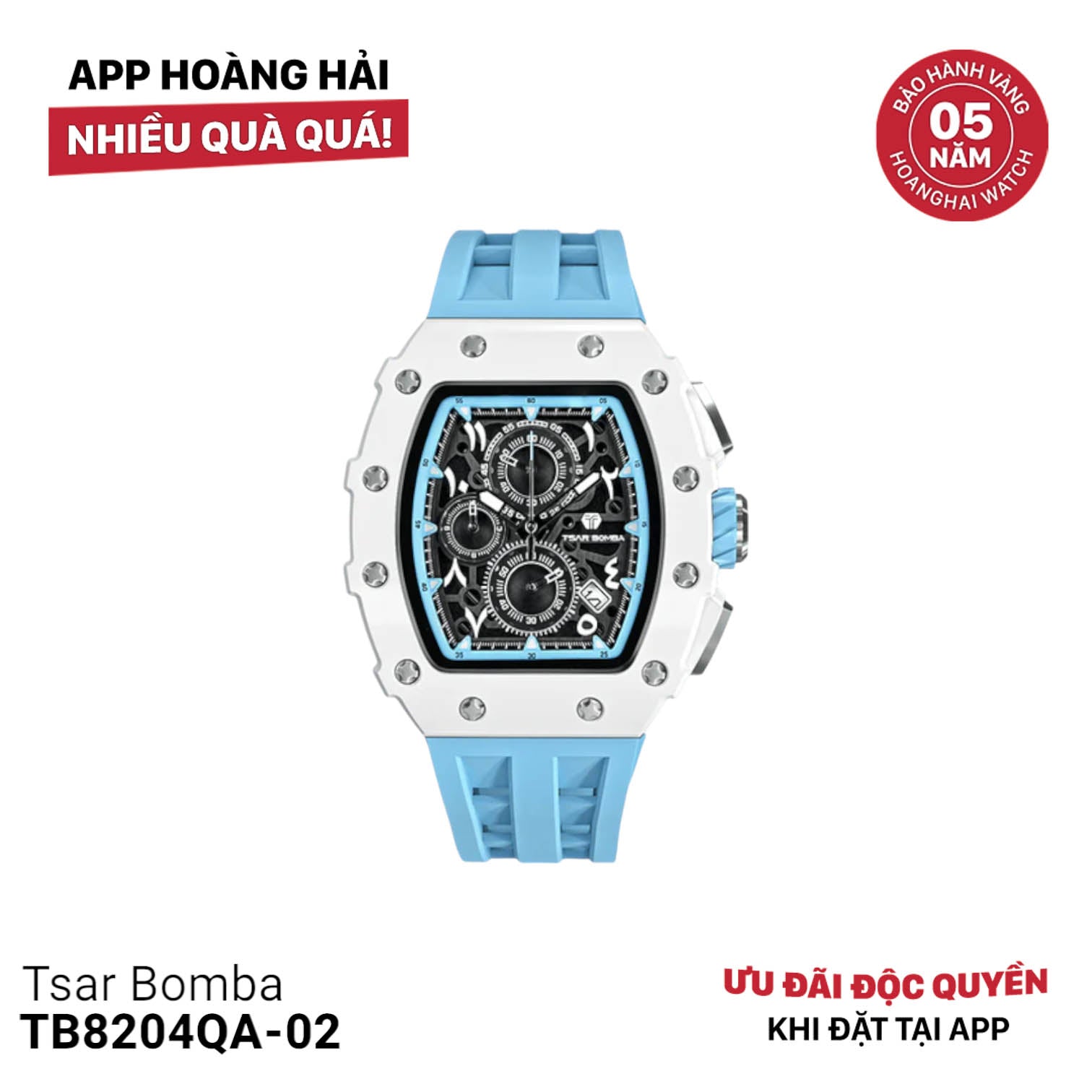 Đồng hồ pin Tsar Bomba Ceramic TB8204QA