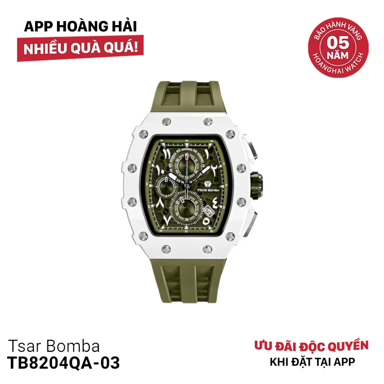 Đồng hồ pin Tsar Bomba Ceramic TB8204QA