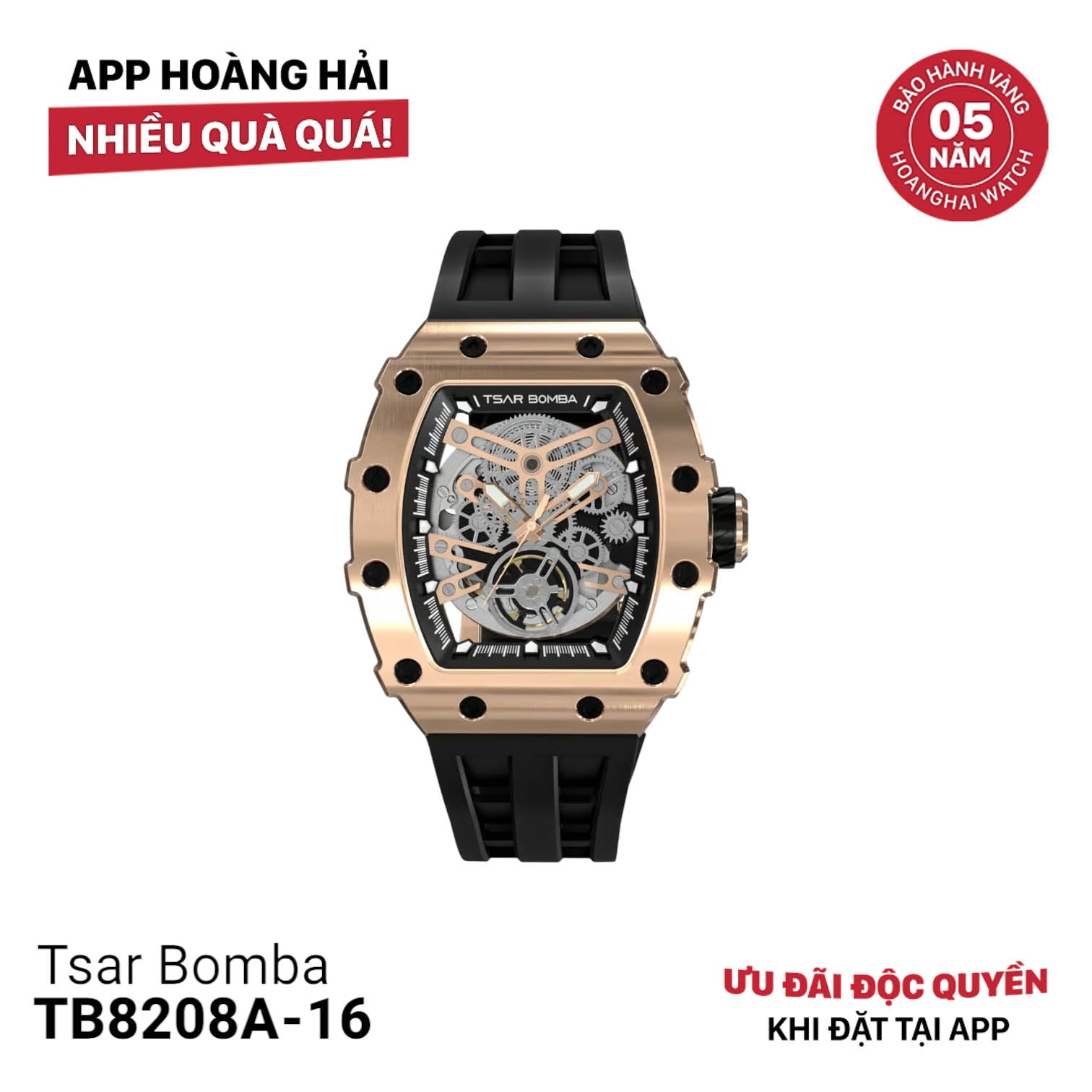 Đồng hồ cơ Tsar Bomba Stainless Steel TB8208A