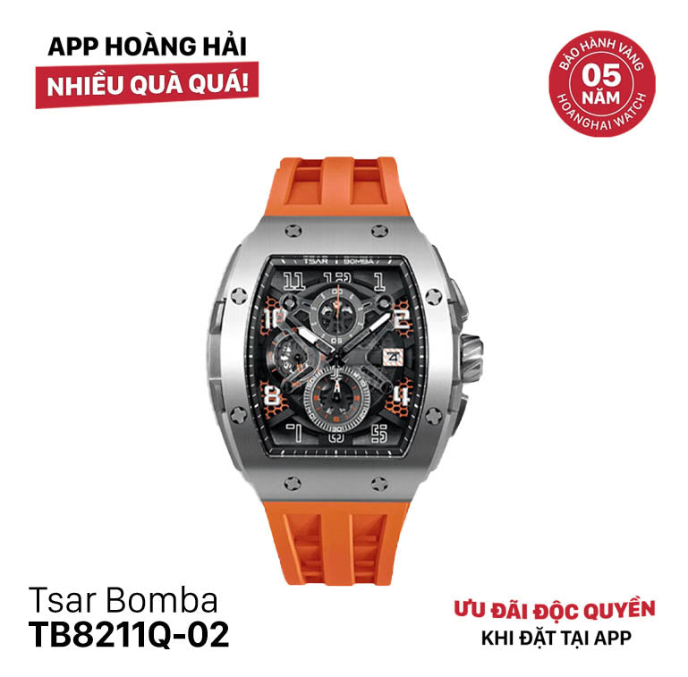 Đồng hồ pin Tsar Bomba Stainless Steel TB8211Q