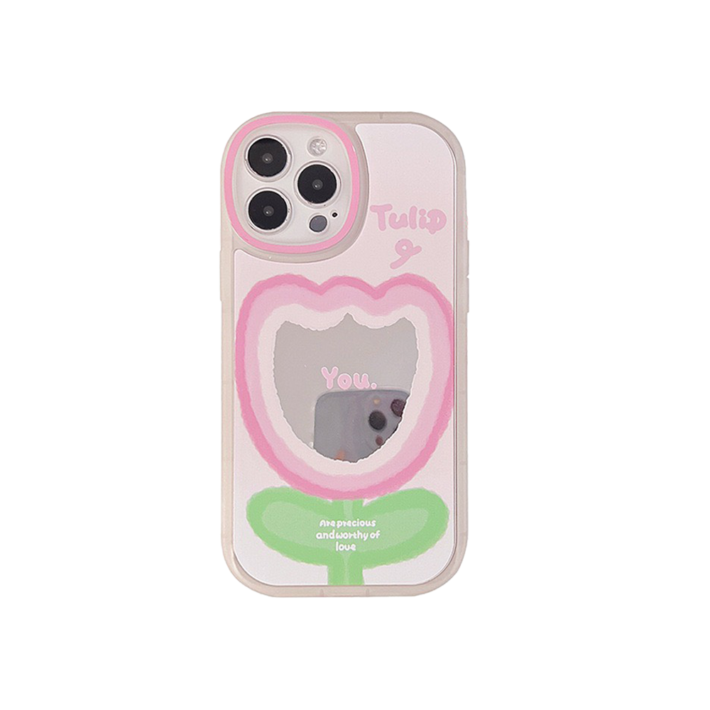 HHPK48 Mirrored Tulip Pattern ဖုန်း Case 