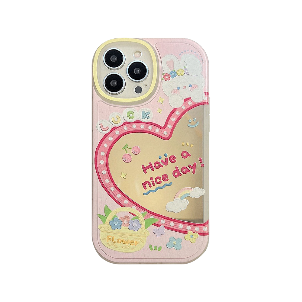 HHPK34 Mirror Cartoon Heart Case 