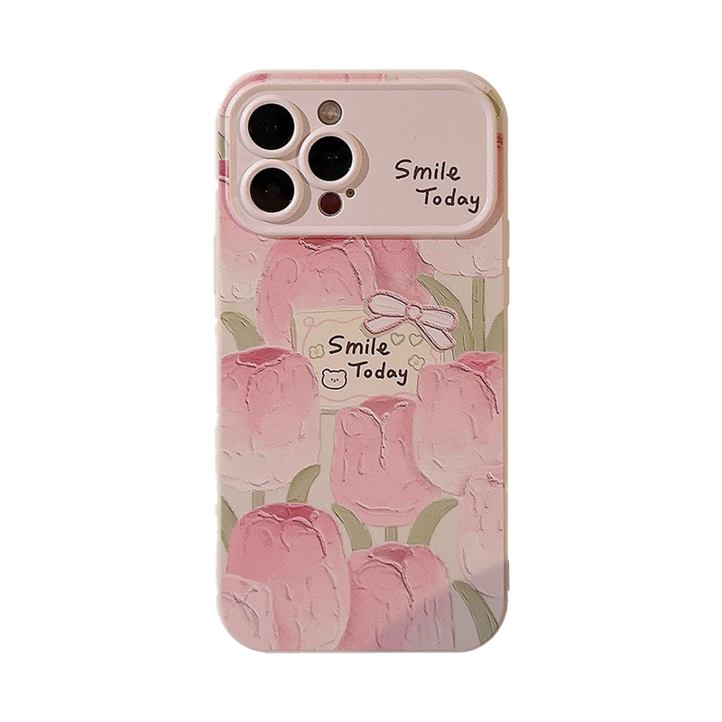 HHPK29 ပန်းရောင် Tulip Patterned Case 