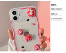 3D Strawberry Bear ပါသော HHPK18 Wave-shaped case 