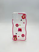 3D Strawberry Bear ပါသော HHPK18 Wave-shaped case 